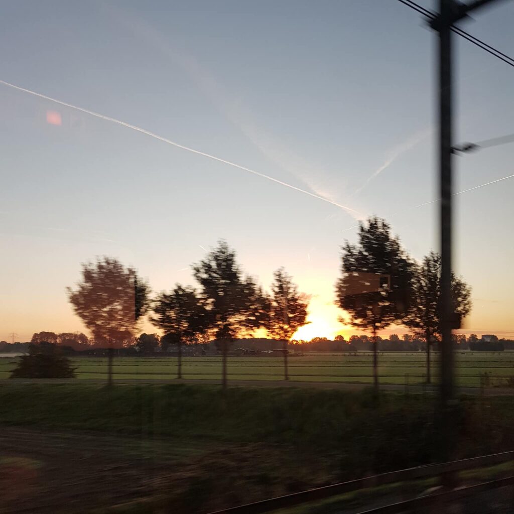 photo taken from the window of a train