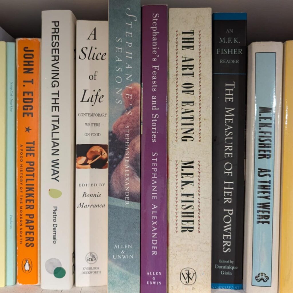 photo of a selection of cookbooks and food writing