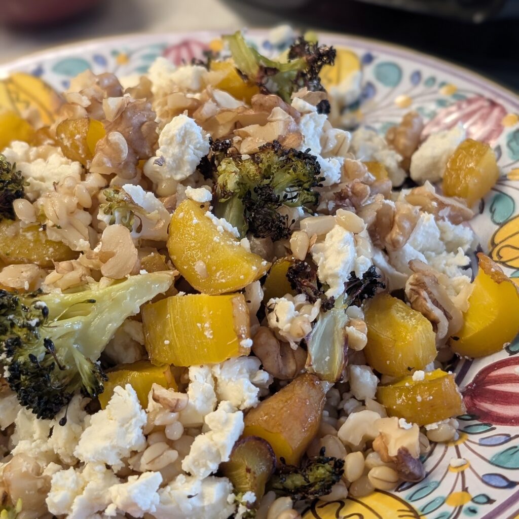 photo of a salad in a colourful bowl