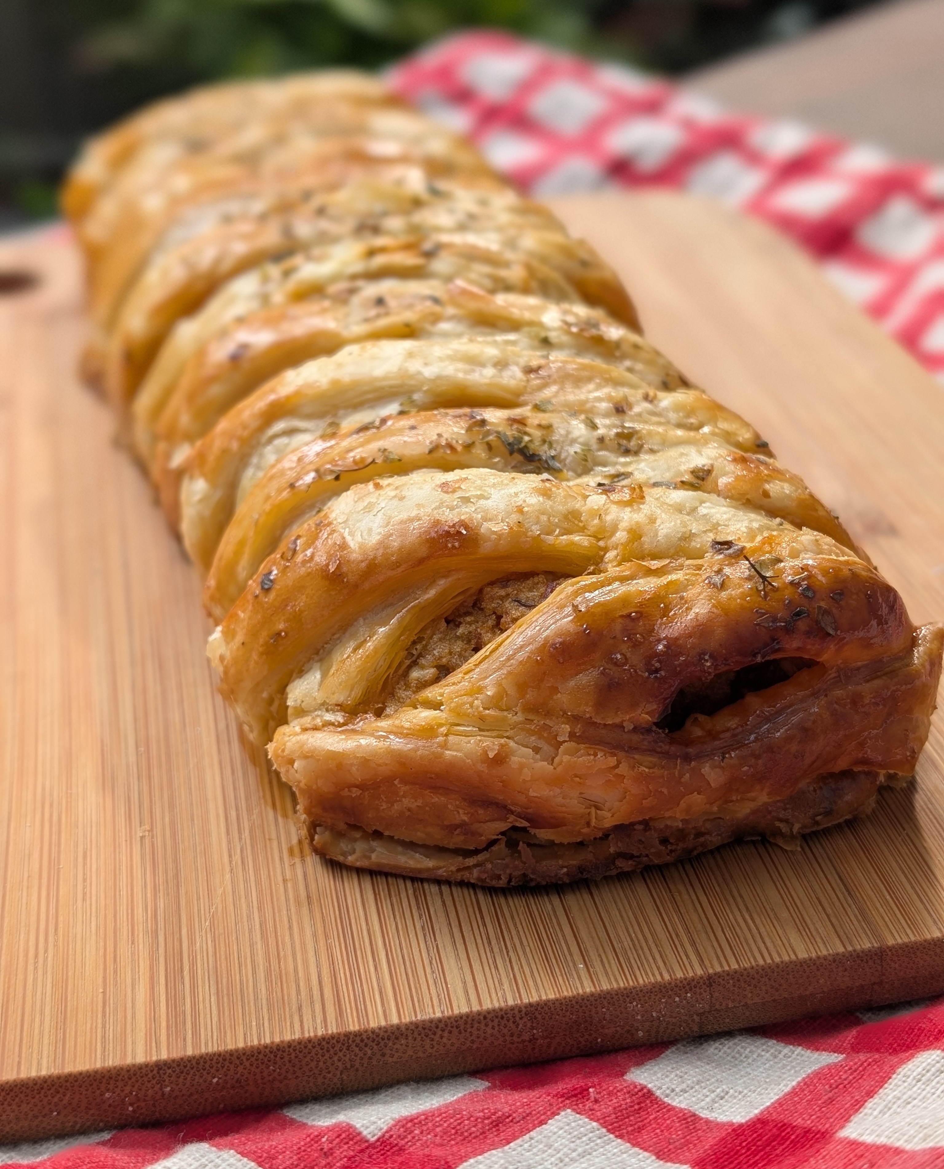 photo of a pastry plaited braided on top