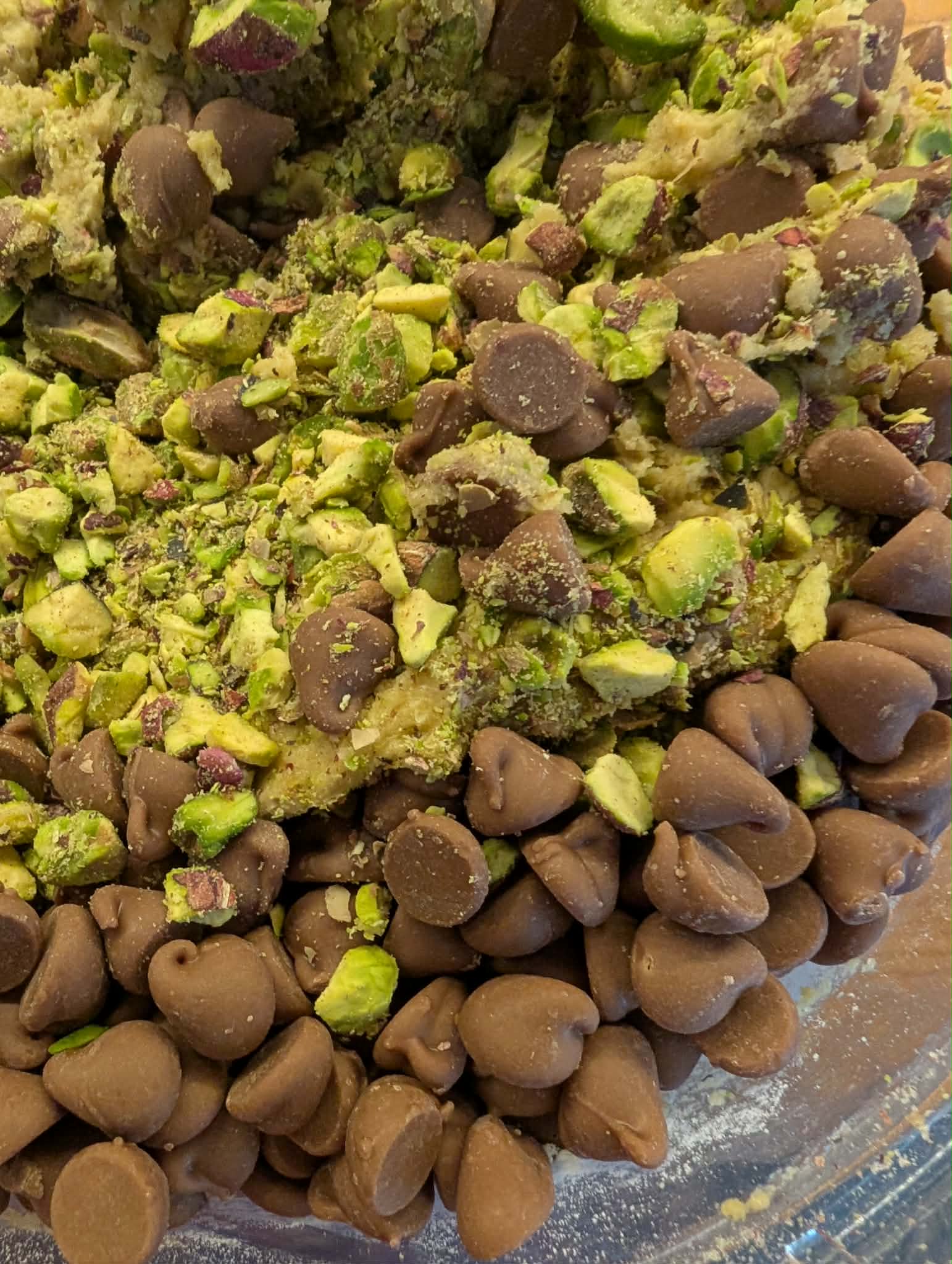 photo of pistachio and chocolate chip cookie dough