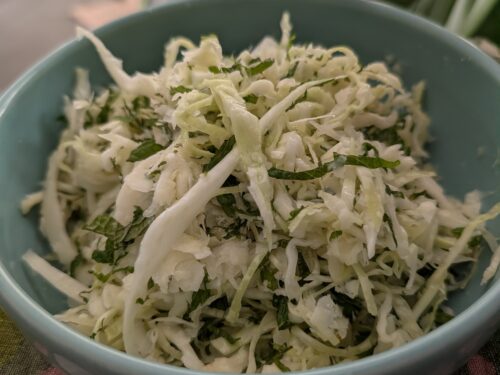 Cabbage, Mint, Pecorino Salad