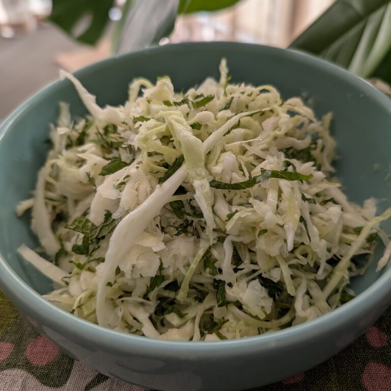 Cabbage, Mint, Pecorino Salad